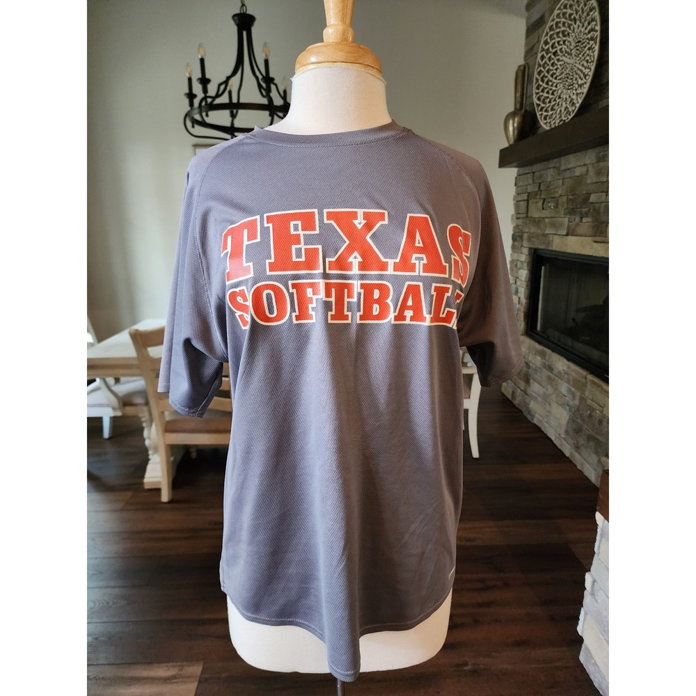 Texas‎ Softball T Shirt Russell Athletic Gray Short Sleeve Adult Medium